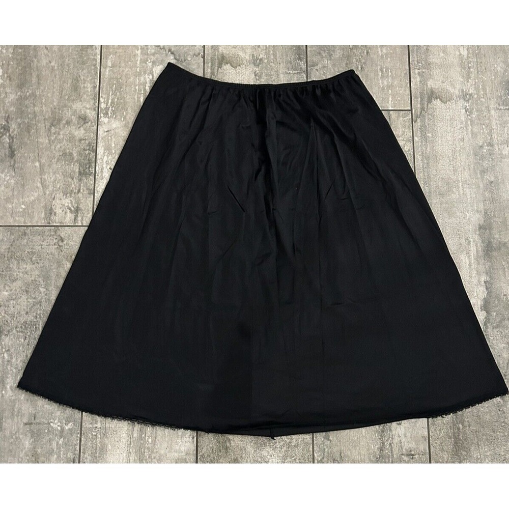 Vanity Fair Vintage Nylon Slip Skirt Womens XL 26" Scalloped Lace Y2K Whimsigoth